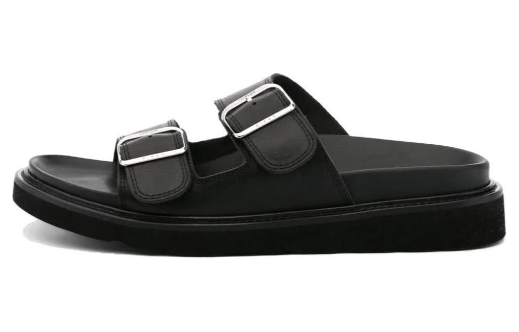 Kenzo Leather Toe Loop Buckle Slide 'Black'
