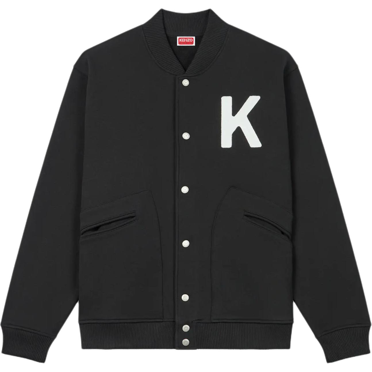 KENZO Letter Animal Print Bomber Jacket Black Unisex Long Sleeve FE58SW0124ME-99J