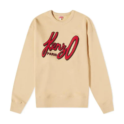 KENZO Letter Logo Crewneck Pullover Sweatshirt Beige () FD65SW0884MB-12