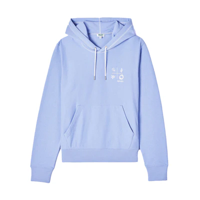 KENZO Light Blue Hoodie with Print Design FA55SW3644ME-65