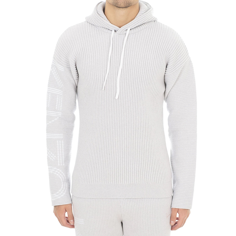 Shop KENZO Hoodie Abu-Abu Muda Logo Wool Blend F955PU4223BA-93