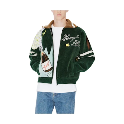 KENZO Logo Embroidered Bomber Jacket Green () FD65CA4073CK-53
