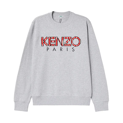 KENZO Logo Embroidered Crewneck Sweatshirt Gray FA55SW0004MD-94