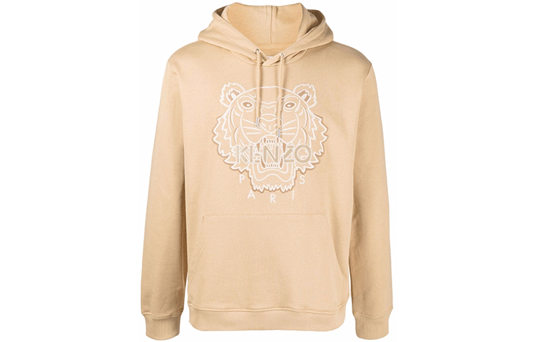 KENZO Logo Embroidered Oversized Hoodie Khaki () FB65SW3354XH-13