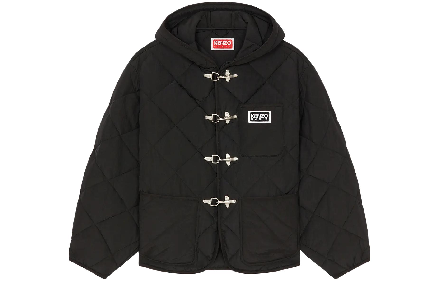 KENZO Logo Letter Graphic Hoodie Jacket Black - Casual Wear FE55OU3119NV-99