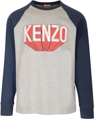 KENZO Kaos Lengan Panjang Crewneck Logo Print Abu-abu FD65TS1054SI-94 Order KENZO Kaos Lengan Panjang Crewneck Logo Print Abu-abu FD65TS1054SI-94