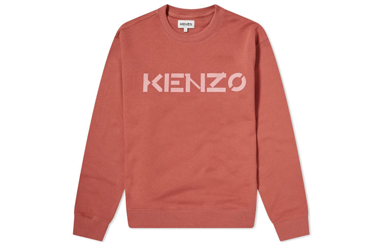 KENZO Logo Print Crewneck Sweatshirt Deep Rose FB65SW0004ML-31