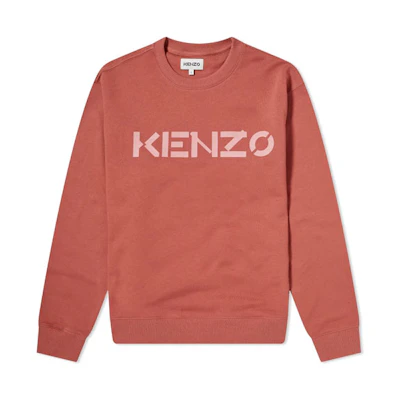 KENZO Logo Print Crewneck Sweatshirt Deep Rose FB65SW0004ML-31