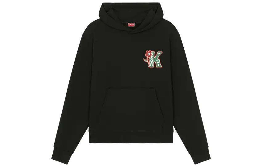 KENZO Logo Print Hoodie Unisex Black FD65SW0794MG-99J