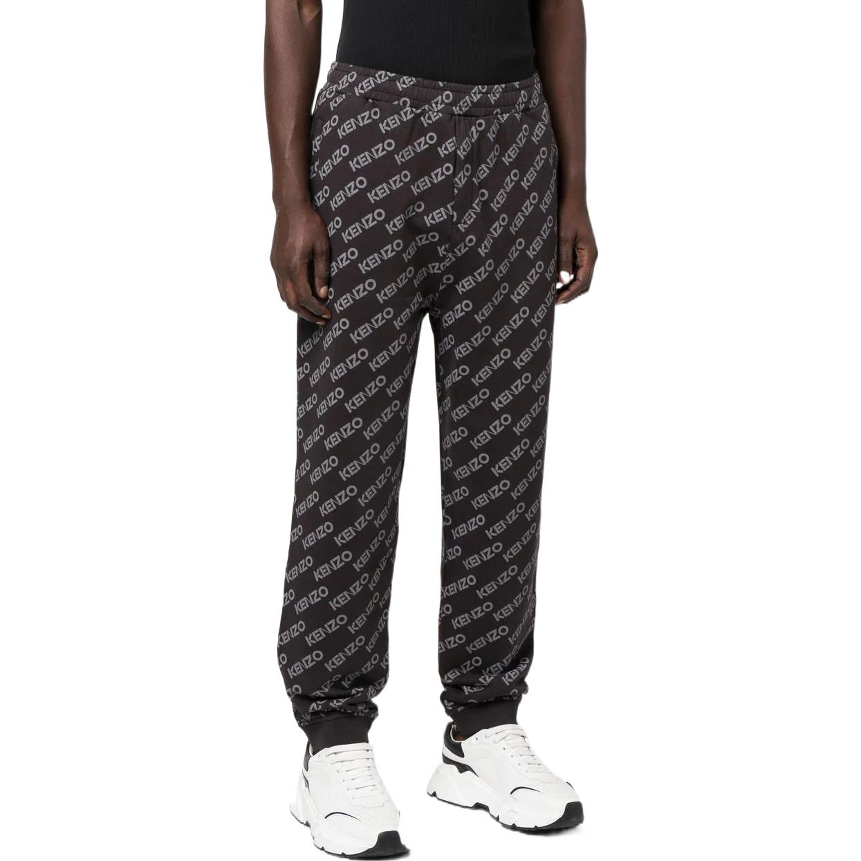 Shop KENZO Logo Print Jogger Knit Sweatpants for Men. FC65PA7924MF-99J