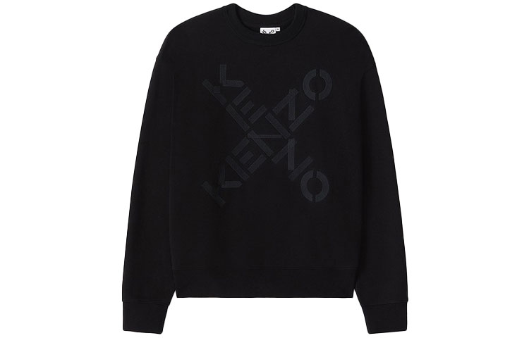 KENZO Logo Print Pullover Sweatshirt Black FA65SW5224MS-99