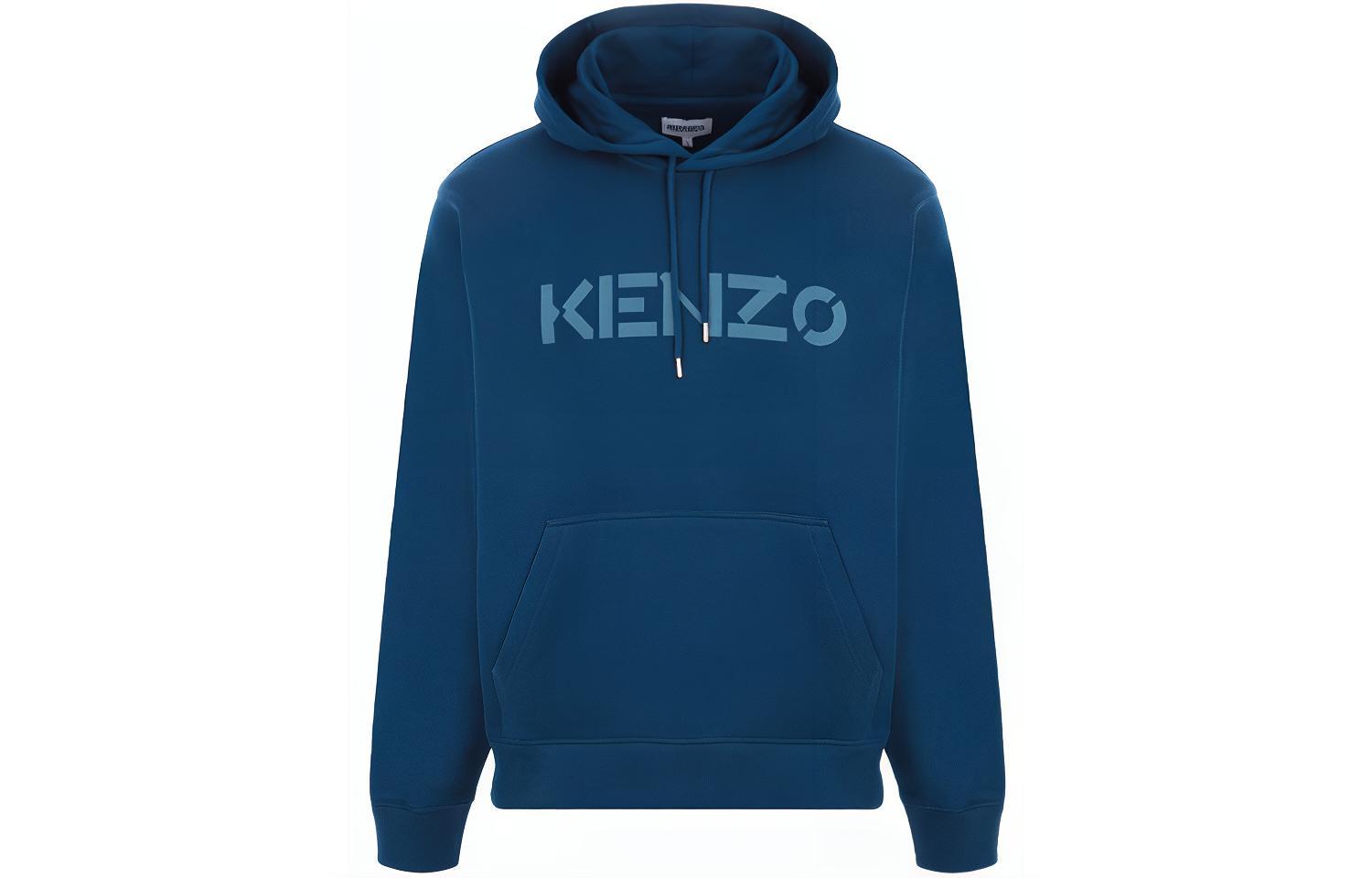 KENZO Logo Print Solid Color Long Sleeve Sweatshirt Blue FB65SW3004ML-77