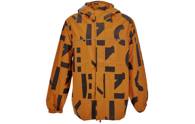 KENZO Logo Print Windbreaker Jacket - Orange FB65BL5601NM-16