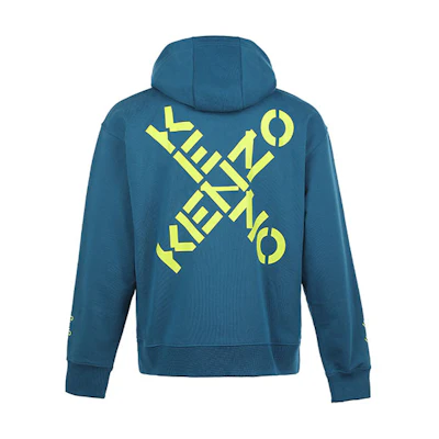 KENZO Logo Printed Solid Color Hoodie Blue FA65SW5304MS-78