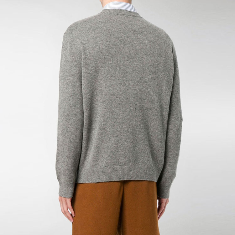 Shop KENZO 刺繡虎頭標誌灰色圓領毛衣 F865PU2573XC-95