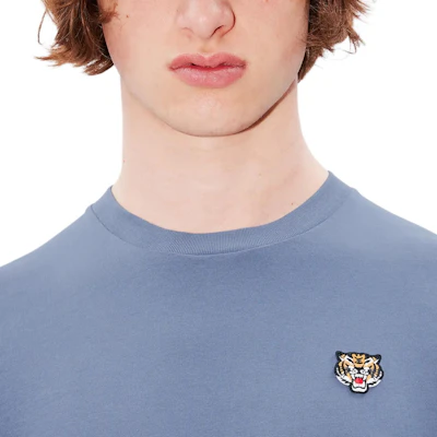 KENZO 刺繡虎頭標誌短袖圓領T恤 SS24 藍色 FE55TS1984SG-67 Sizing KENZO 刺繡虎頭標誌短袖圓領T恤 SS24 藍色 FE55TS1984SG-67