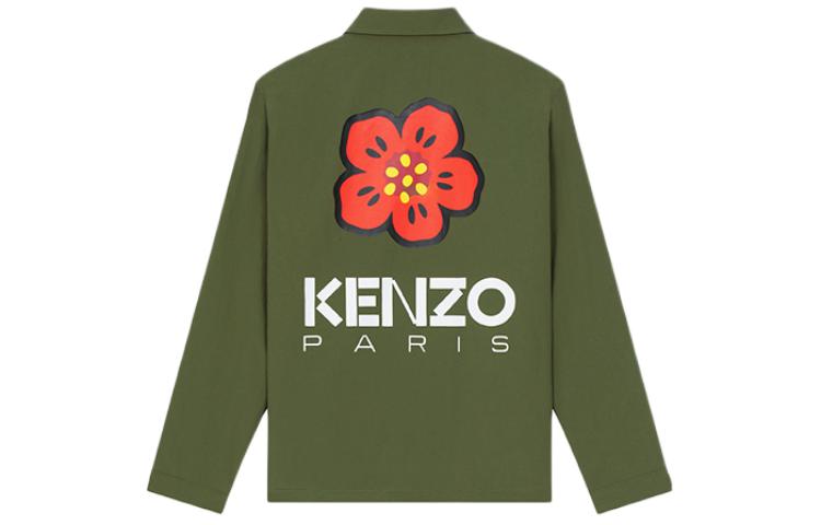 Lookbook Kenzo 深卡其色刺繡Logo長袖休閒外套 FD55BL0619NT-51
