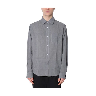 KENZO Loose Fit Long Sleeve Polo Shirt - Gray FB55CH4019DH-02