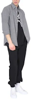 Shop KENZO Loose Fit Long Sleeve Polo Shirt - Gray FB55CH4019DH-02