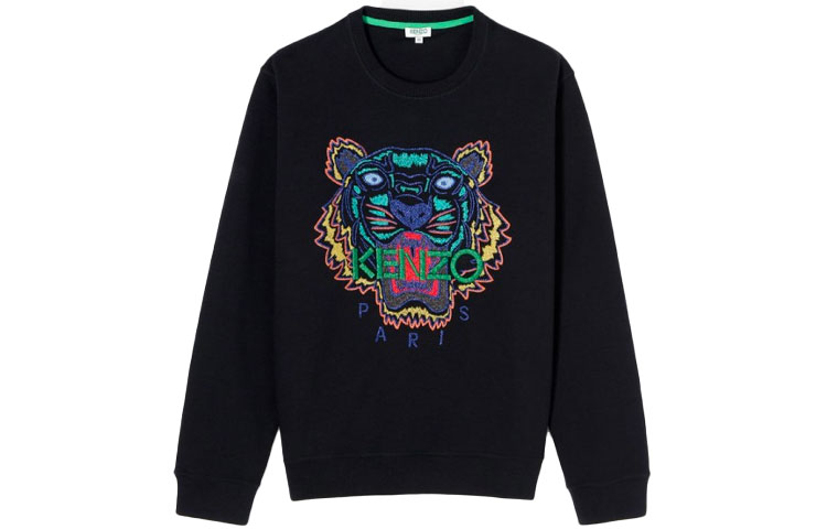 Order Kenzo 男士黑色虎头刺绣圆领卫衣 F765SW0014XR-99