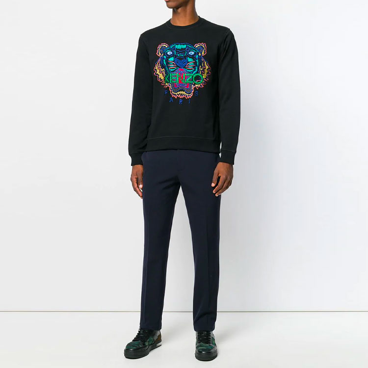 Details for Kenzo 男士黑色虎头刺绣圆领卫衣 F765SW0014XR-99