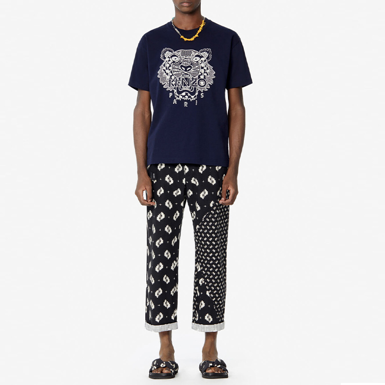 KENZO Midnight Blue Ikat Tie-Dye Tiger Embroidered T-Shirt FA55TS0854YK-77 圖 4