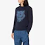 Shop KENZO Midnight Blue Tiger Head Crewneck Knit Sweater FA55PU5003XB-77