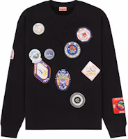 KENZO Multicolor Patchwork Crewneck Sweatshirt Black FD65SW0944ME-99J KENZO Multicolor Patchwork Crewneck Sweatshirt Black FD65SW0944ME-99J