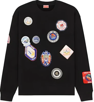 KENZO Multicolor Patchwork Crewneck Sweatshirt Black FD65SW0944ME-99J Buy KENZO Multicolor Patchwork Crewneck Sweatshirt Black FD65SW0944ME-99J
