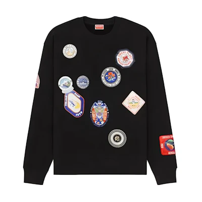 KENZO Multicolor Patchwork Crewneck Sweatshirt Black FD65SW0944ME-99J