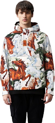 겐조 멀티컬러 말 프린트 디자인 스웻셔츠 FA65BL0499PC-01 Sizing 겐조 멀티컬러 말 프린트 디자인 스웻셔츠 FA65BL0499PC-01