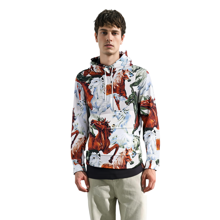 Cheap 겐조 멀티컬러 말 프린트 디자인 스웻셔츠 FA65BL0499PC-01