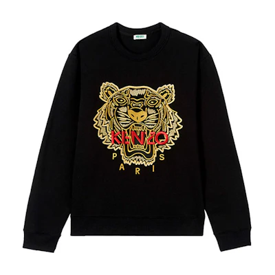 KENZO Multicolor Tiger Embroidered Crewneck Sweatshirt Black F955SW0014X7-99