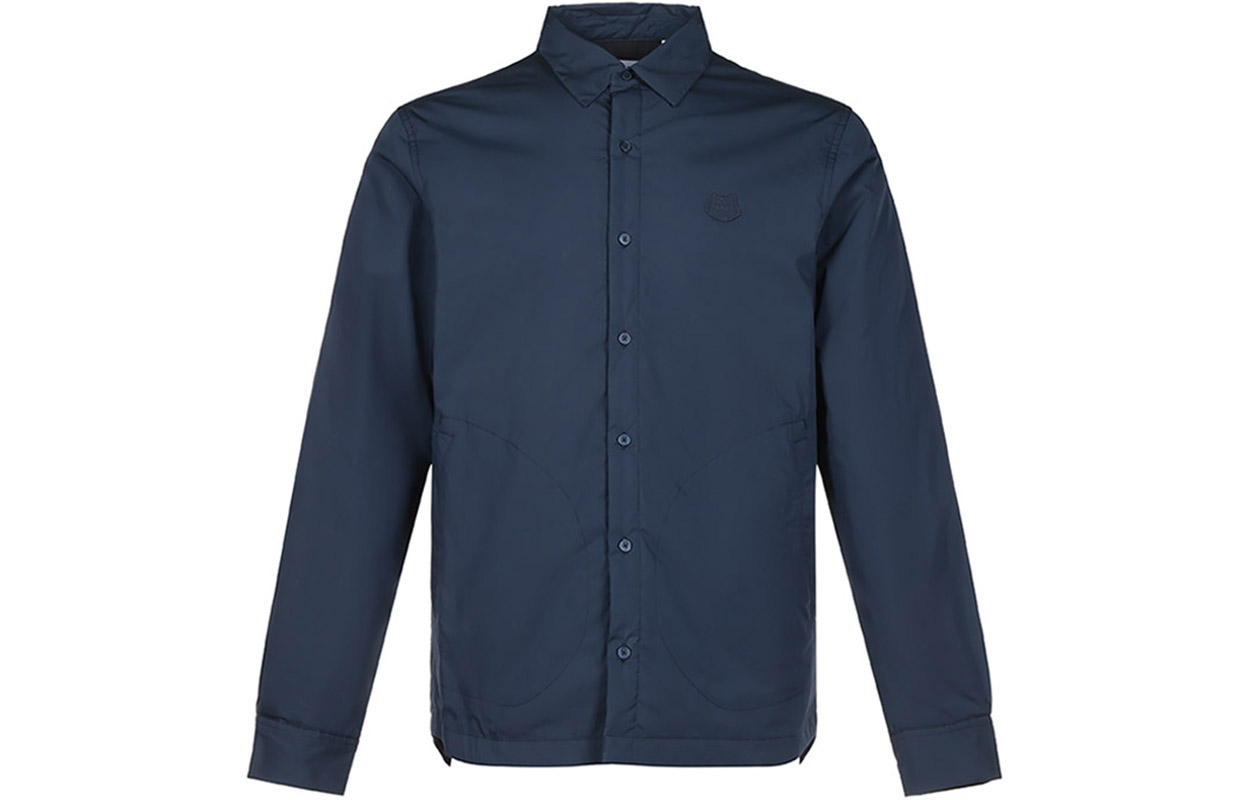 KENZO Navy Blue Lightweight Tiger Head Quilted Jacket Shirt FA65CH4601NE-76