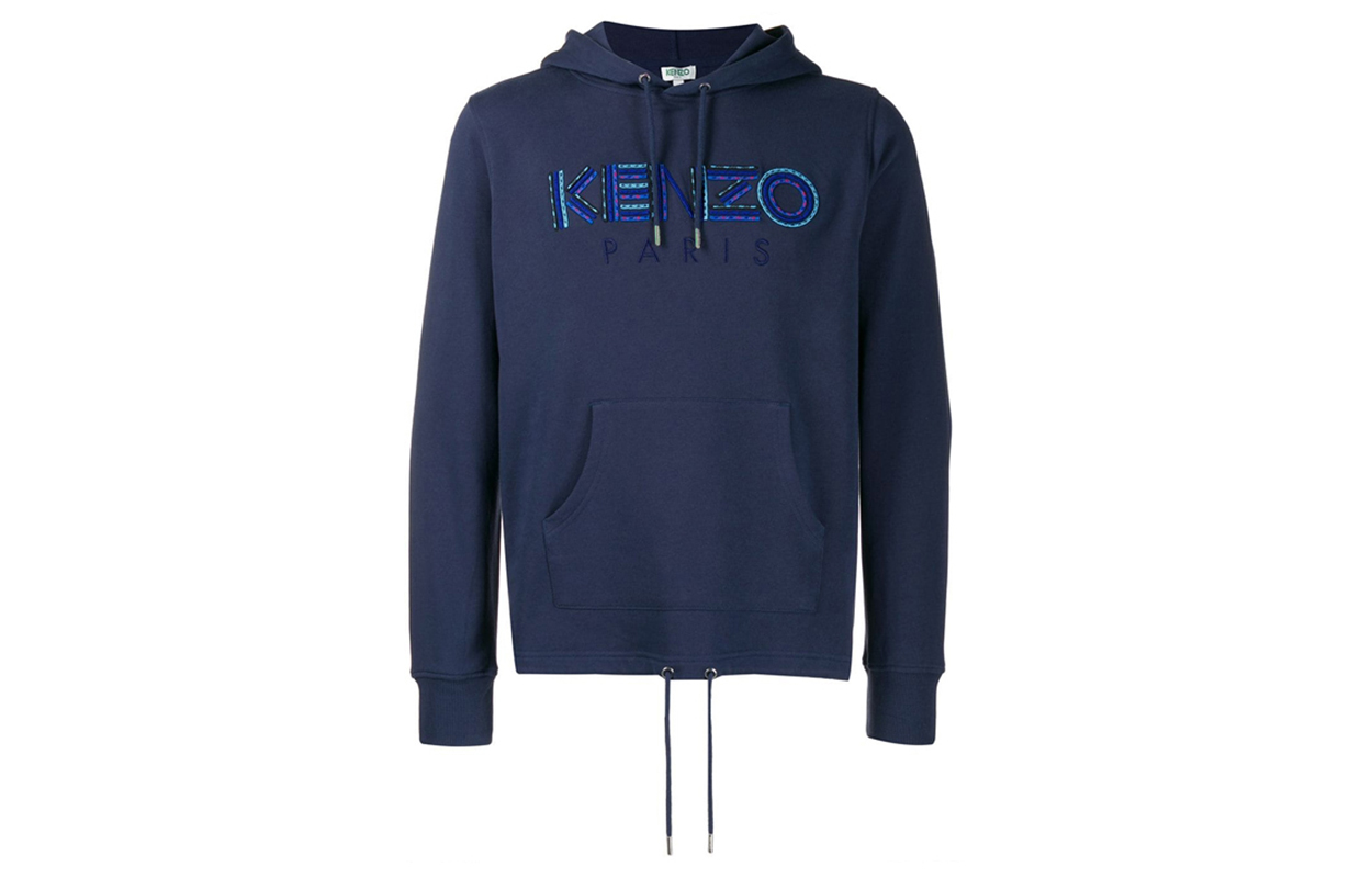 KENZO Navy Blue Long-Sleeve Sweatshirt with Logo Design F965SW3614ME-78