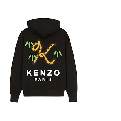 KENZO Nigo Drop2 Tiger Tail Series Large Logo Hoodie Men’s Black FC55SW461CMI-99J-L