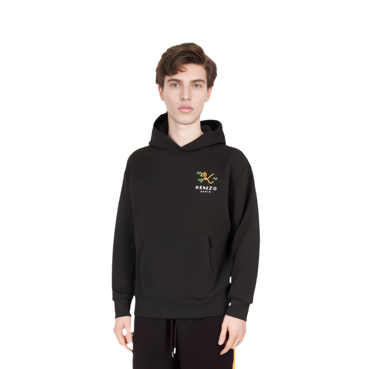 Purchase KENZO Nigo Drop2 Tiger Tail Series Large Logo Hoodie Men’s Black FC55SW461CMI-99J-L