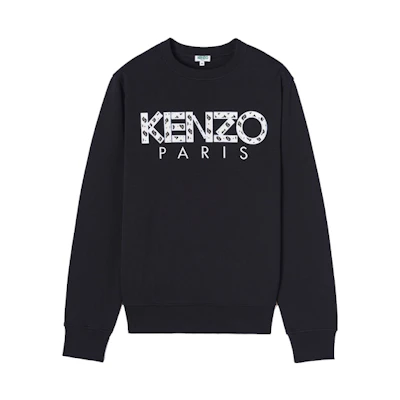 KENZO Paris Black Fisherman Net Print Casual Sweatshirt FA55SW0004MD-99