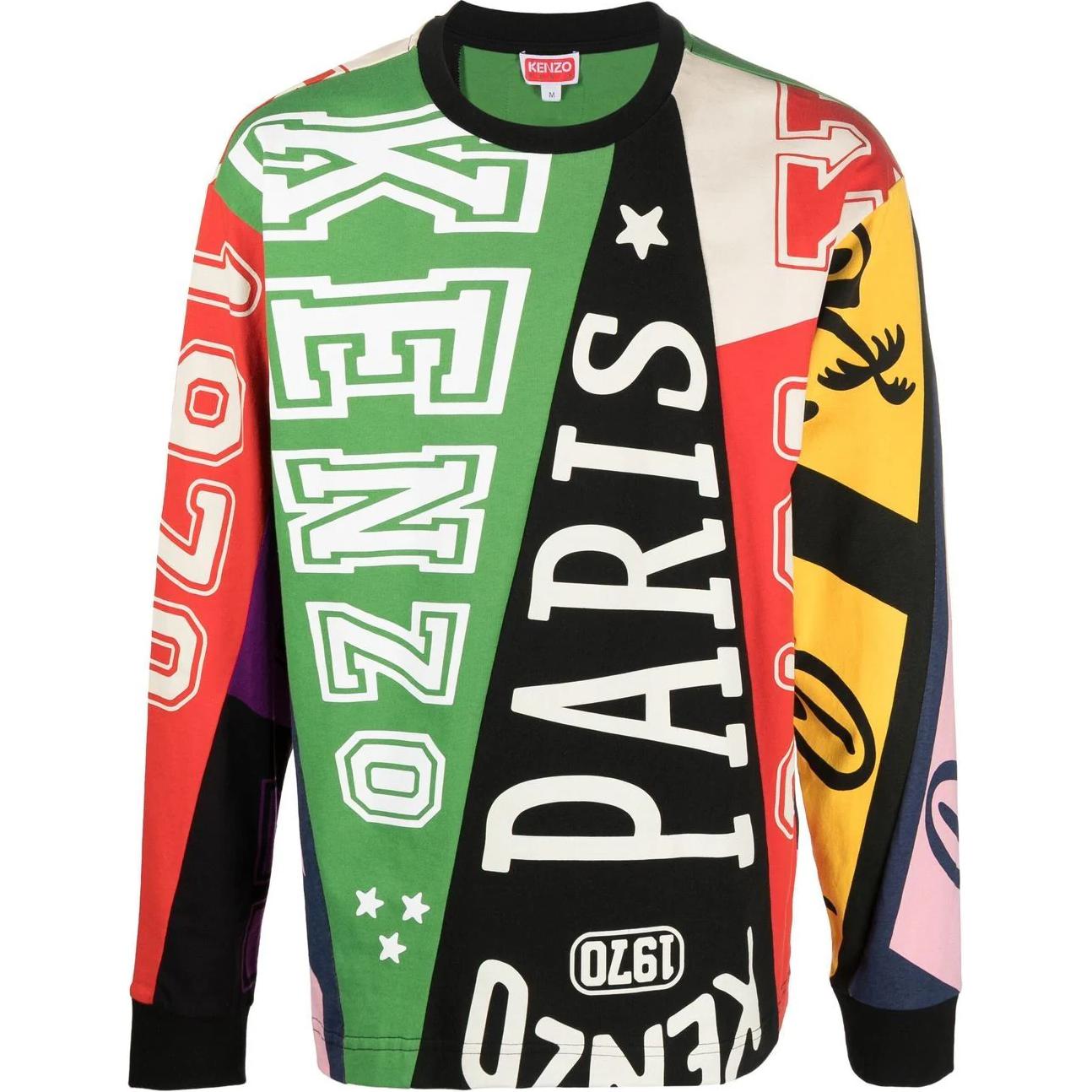 KENZO Patchwork Logo Printed Crewneck Long Sleeve Sweatshirt Multicolor FD55TS4484SY-MU