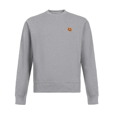 KENZO Pearl Gray Tiger Head Logo Crewneck Sweatshirt FA65SW0034MD-94