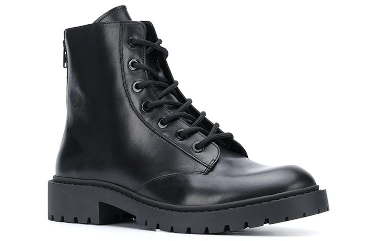 Lookbook Kenzo Pike Sepatu Bot Kulit Hitam dengan Tali Ankle FA65BT340L62-99