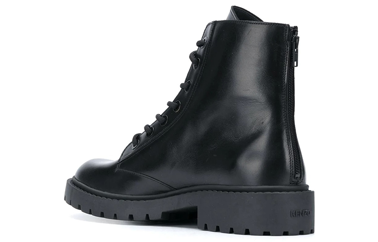 Shop Kenzo Pike Sepatu Bot Kulit Hitam dengan Tali Ankle FA65BT340L62-99
