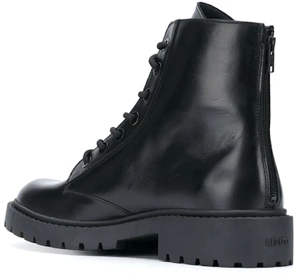 Kenzo Pike Sepatu Bot Kulit Hitam dengan Tali Ankle FA65BT340L62-99 Shop Kenzo Pike Sepatu Bot Kulit Hitam dengan Tali Ankle FA65BT340L62-99