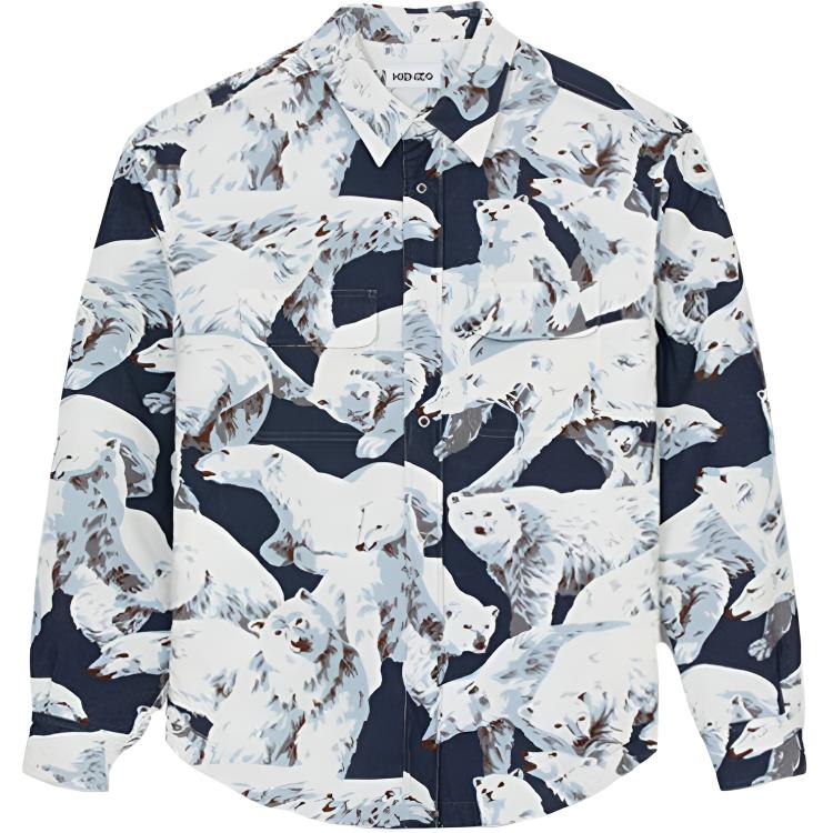 KENZO Printed Collared Long-Sleeve Jacket Men FB65CH5059P7-79