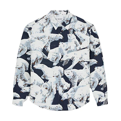 KENZO Printed Collared Long-Sleeve Jacket Men FB65CH5059P7-79