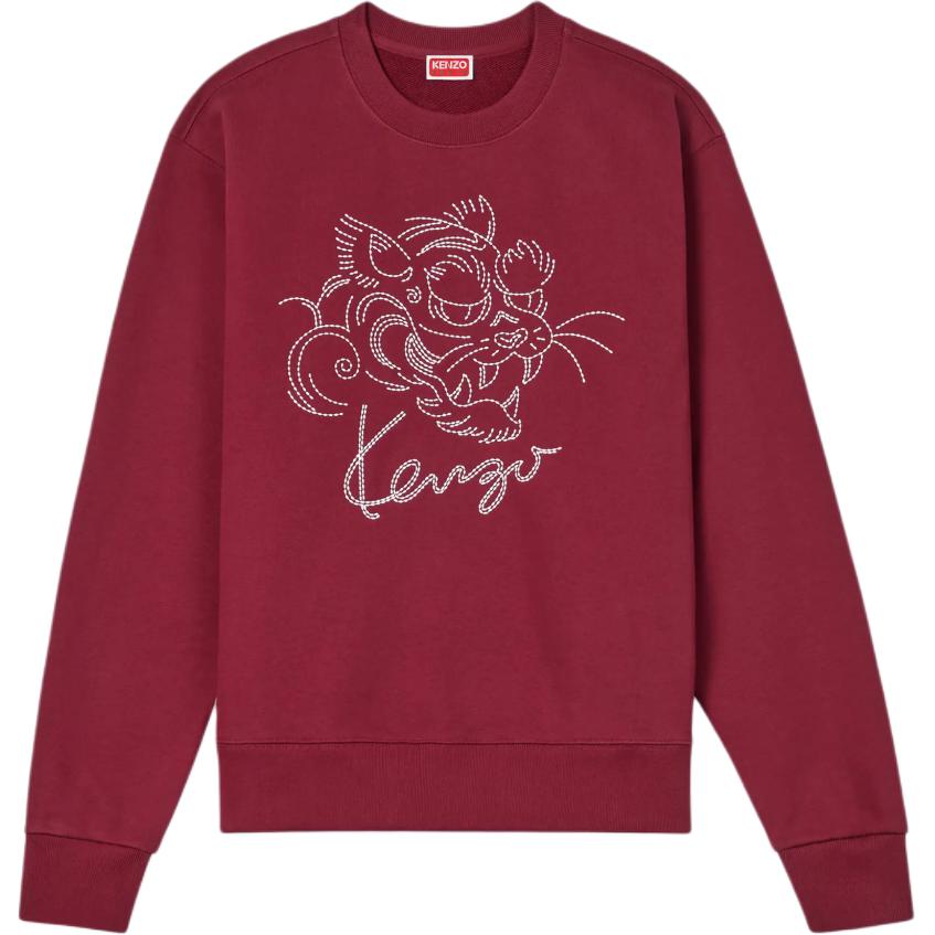 KENZO Red Cartoon Embroidered Logo Crewneck Sweatshirt FE65SW2184MG-23