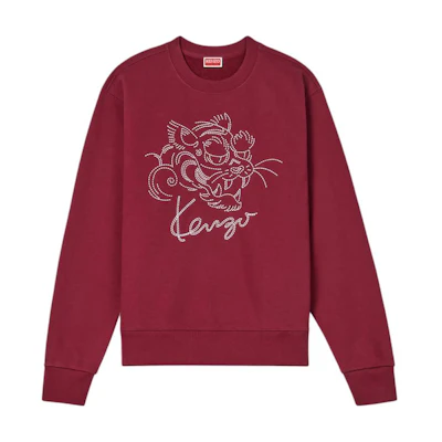 KENZO Red Cartoon Embroidered Logo Crewneck Sweatshirt FE65SW2184MG-23