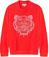 KENZO Red Crewneck Pullover with Tiger Embroidery FB55SW1204MN-21 KENZO Red Crewneck Pullover with Tiger Embroidery FB55SW1204MN-21