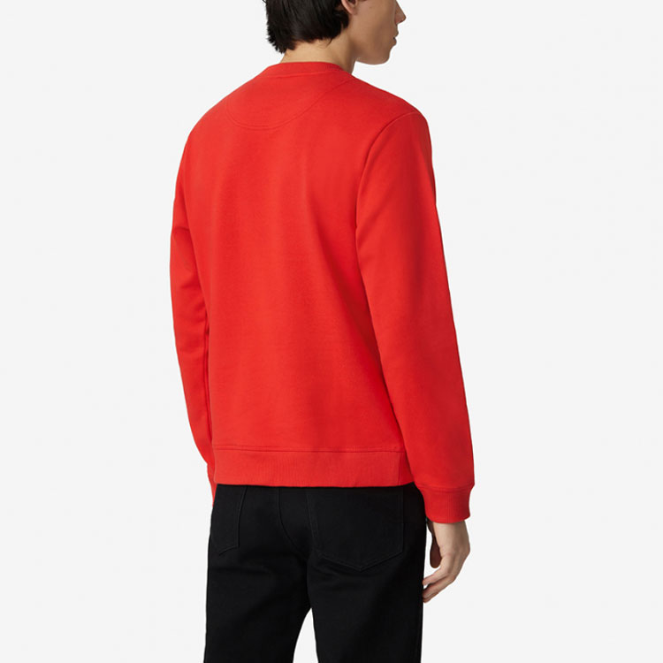 Shop KENZO Red Crewneck Pullover with Tiger Embroidery FB55SW1204MN-21