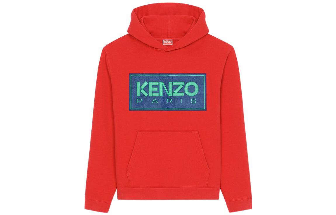 KENZO Red Hoodie with Letter Logo Print FC65SW4174ME-21
